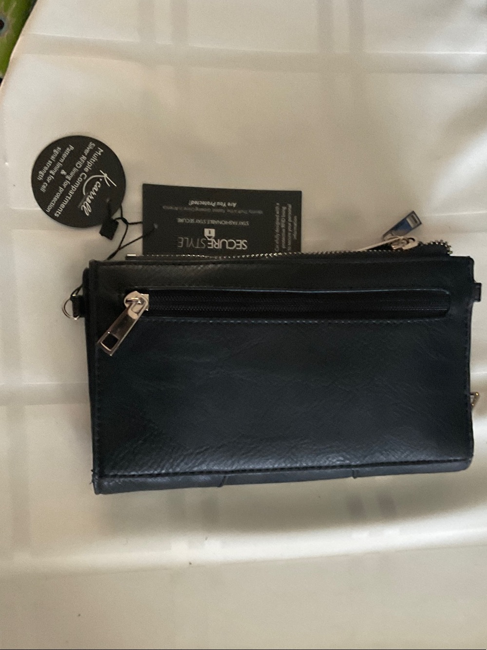 K Carroll Black Mini Crossbody Wallet